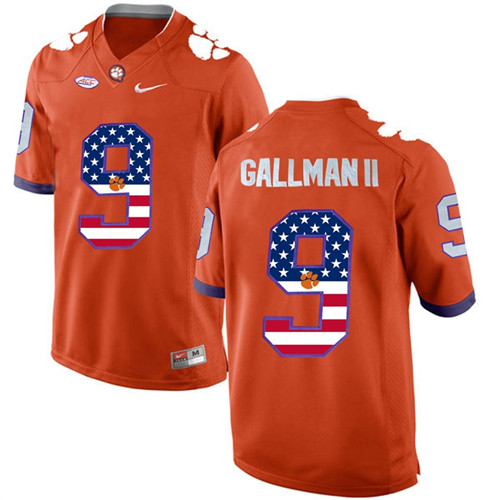 Male Clemson Tigers Orange Wayne Gallman II NCAA Football Fashion Jersey