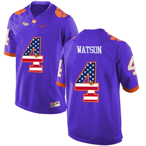 Male Clemson Tigers Purple DeShaun Watson NCAA Football Fashion Jersey