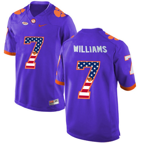 Male Clemson Tigers Purple Mike Williams NCAA Football Fashion Jersey