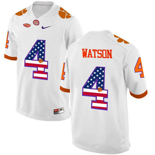 Male Clemson Tigers White DeShaun Watson NCAA Football Fashion Jersey1