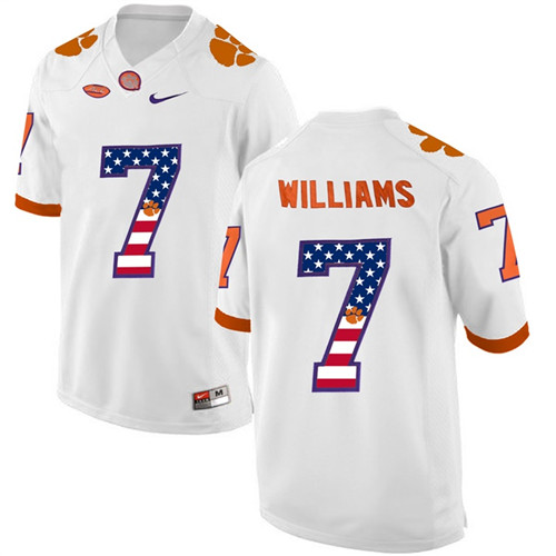 Male Clemson Tigers White Mike Williams NCAA Football Fashion Jersey