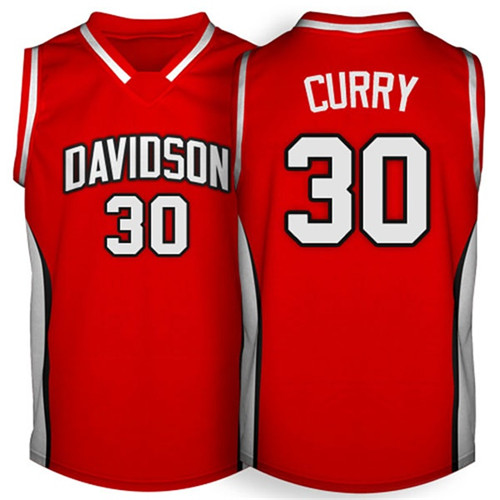 Male Davidson Wildcats Red Stephen Curry College Basketball Jersey