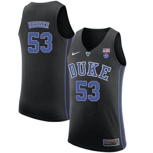 Male Duke Blue Devils Black Brennan Besser College Basketball Performance Jersey