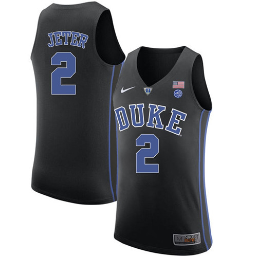 Male Duke Blue Devils Black Chase Jeter College Basketball Performance Jersey