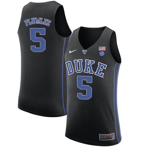 Male Duke Blue Devils Black Mason Plumlee College Basketball Performance Jersey