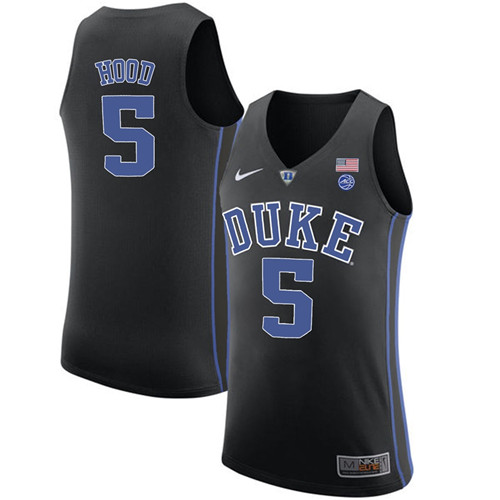 Male Duke Blue Devils Black Rodney Hood College Basketball Performance Jersey