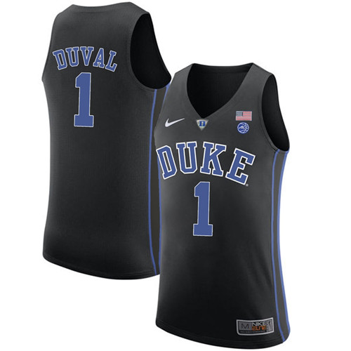 Male Duke Blue Devils Black Trevon Duval College Basketball Performance Jersey