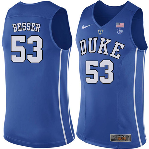 Male Duke Blue Devils Royal Brennan Besser College Basketball Performance Jersey