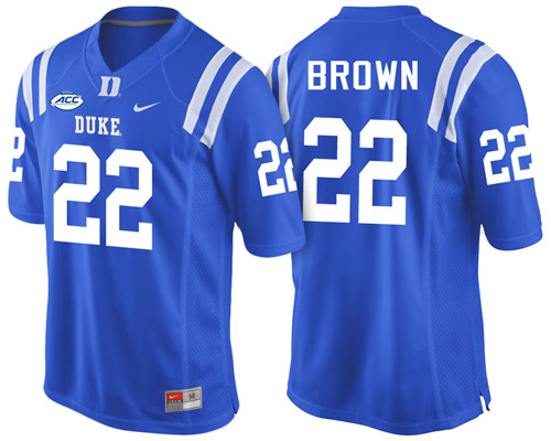Male Duke Blue Devils Royal Brittain Brown NCAA Football Jersey