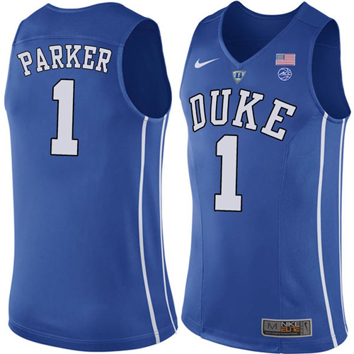Male Duke Blue Devils Royal Jabari Parker College Basketball Performance Jersey
