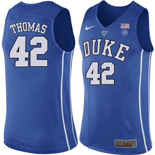Male Duke Blue Devils Royal Lance Thomas College Basketball Performance Jersey