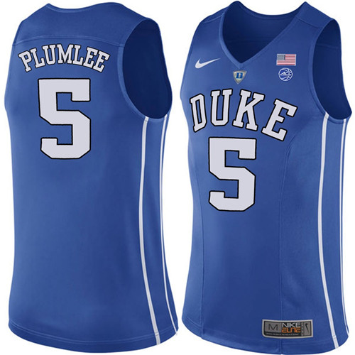 Male Duke Blue Devils Royal Mason Plumlee College Basketball Performance Jersey