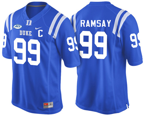 Male Duke Blue Devils Royal Mike Ramsay NCAA Football Jersey