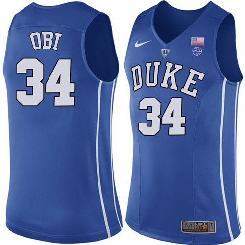 Male Duke Blue Devils Royal Sean Obi College Basketball Performance Jersey
