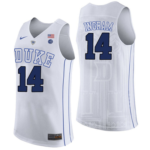 Male Duke Blue Devils White Brandon Ingram College Basketball Performance Jersey