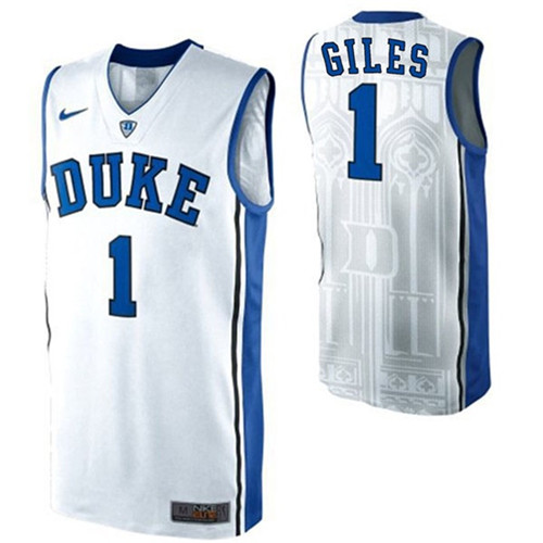 Male Duke Blue Devils White Harry Giles College Basketball Jersey