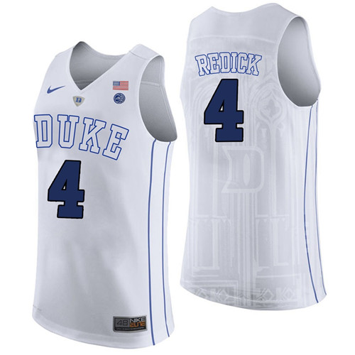 Male Duke Blue Devils White JJ Redick College Basketball Performance Jersey