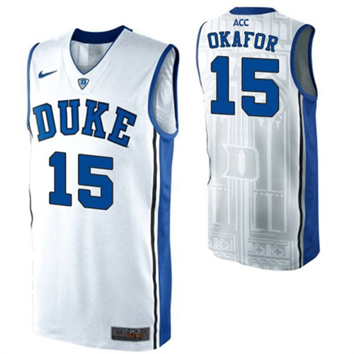 Male Duke Blue Devils White Jahlil Okafor College Basketball Jersey