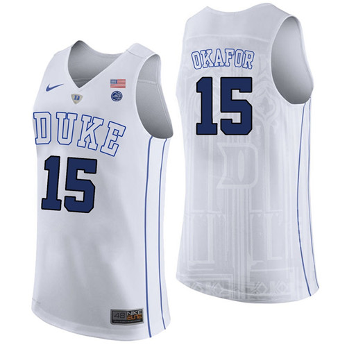 Male Duke Blue Devils White Jahlil Okafor College Basketball Performance Jersey