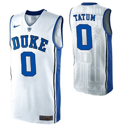 Male Duke Blue Devils White Jayson Tatum College Basketball Jersey