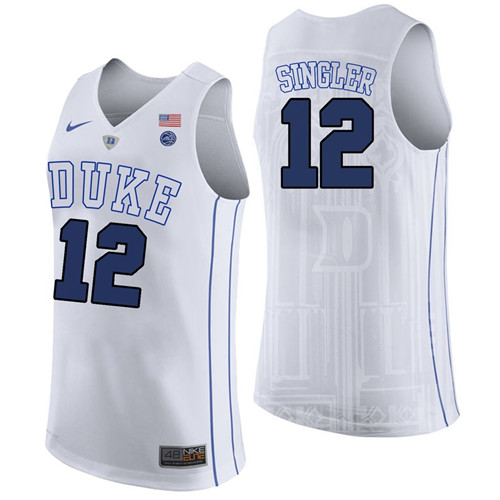 Male Duke Blue Devils White Kyle Singler College Basketball Performance Jersey