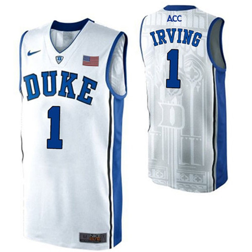 Male Duke Blue Devils White Kyrie Irving College Basketball Jersey
