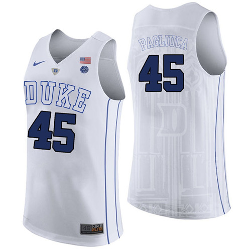 Male Duke Blue Devils White Nick Pagliuca College Basketball Performance Jersey