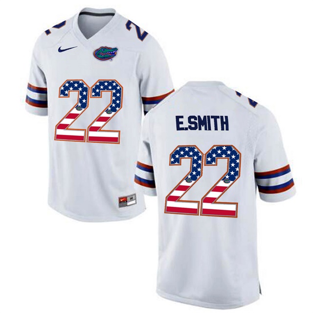 Male Florida Gators Emmitt Smith White 2017 US Flag Jersey