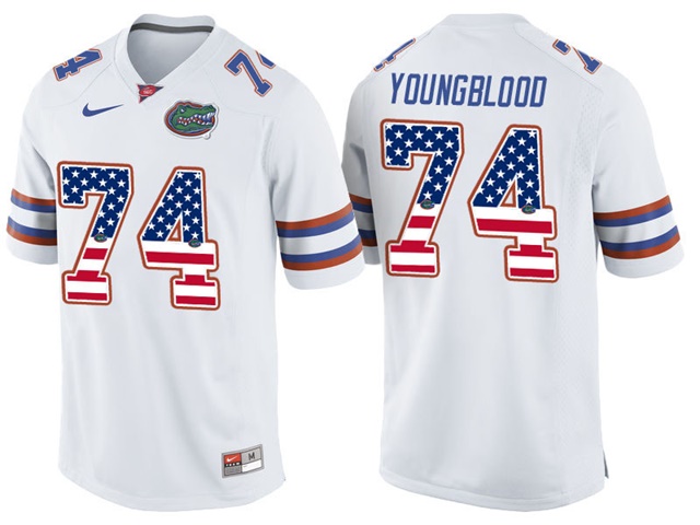 Male Florida Gators Jack Youngblood White 2017 US Flag Jersey