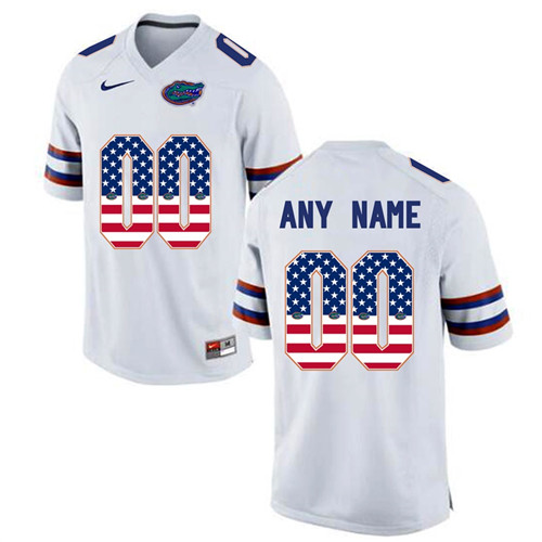 Male Florida Gators White Custom College Football Limited Jerseys