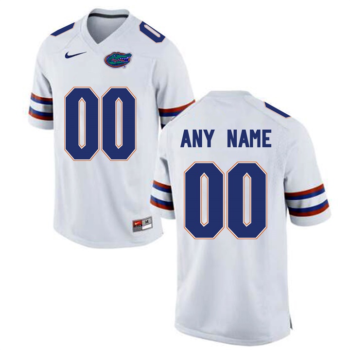 Male Florida Gators White Custom Jersey