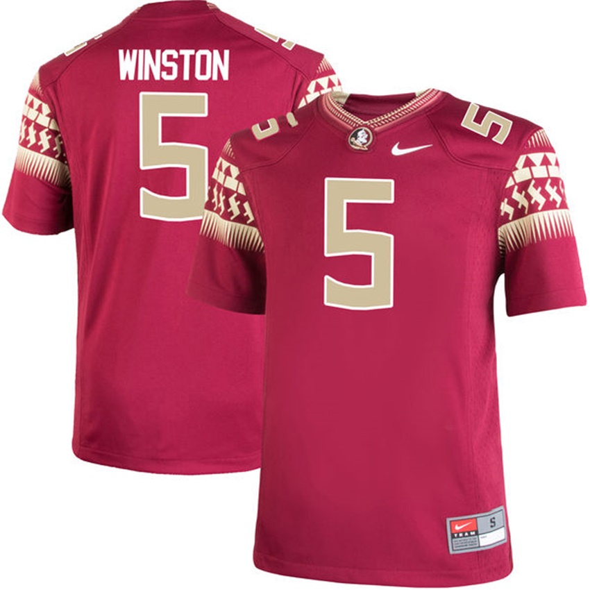 Male Florida State Seminoles #5 Jameis Winston Garnet College Football Jersey
