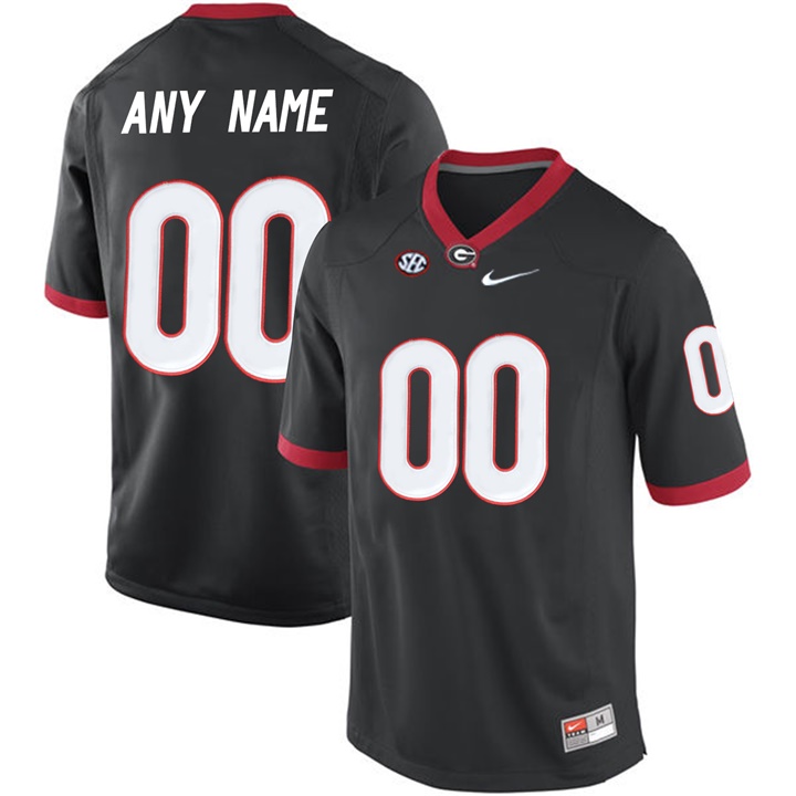 Male Georgia Bulldogs Black Custom Jersey