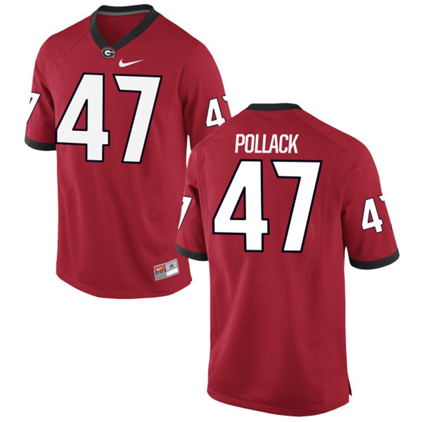 Male Georgia Bulldogs Red David Pollack NCAA Alumni Football Game Jersey