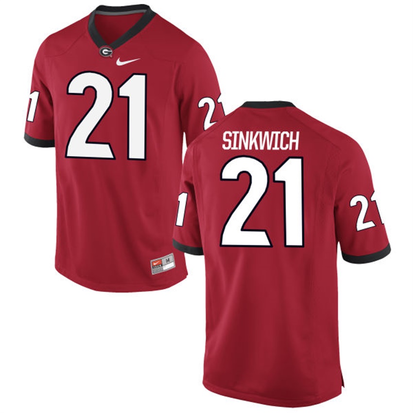 Male Georgia Bulldogs Red Frank Sinkwich NCAA Alumni Football Game Jersey