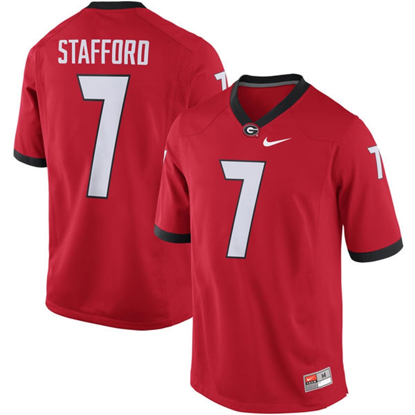 Male Georgia Bulldogs Red Matthew Stafford NCAA Alumni Football Game Jersey
