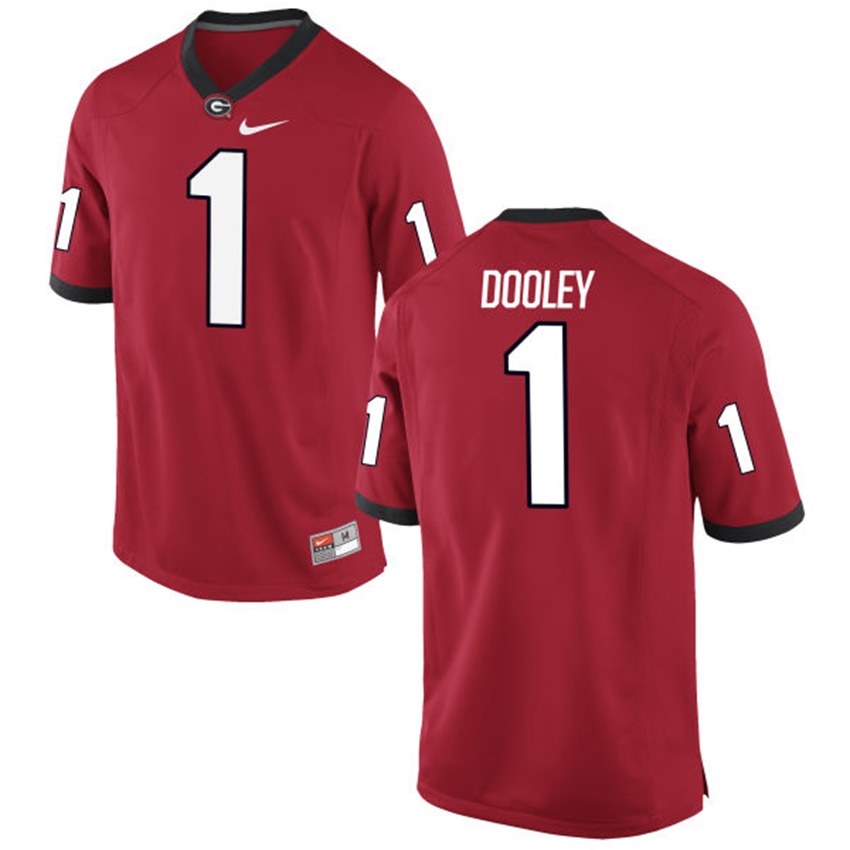 Male Georgia Bulldogs Red Vince Dooley NCAA Alumni Football Game Jersey