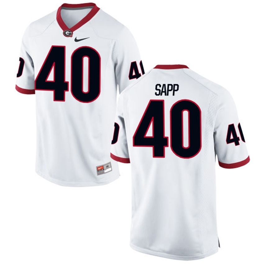 Male Georgia Bulldogs White Theron Sapp NCAA Alumni Football Game Jersey
