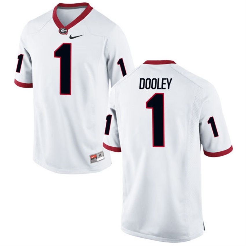 Male Georgia Bulldogs White Vince Dooley NCAA Alumni Football Game Jersey
