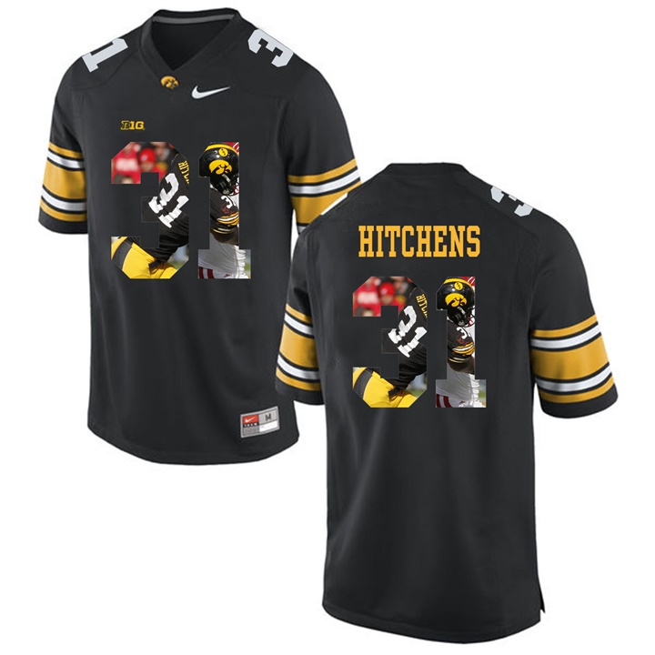 Male Iowa Hawkeyes Black Anthony Hitchens College Football Jersey