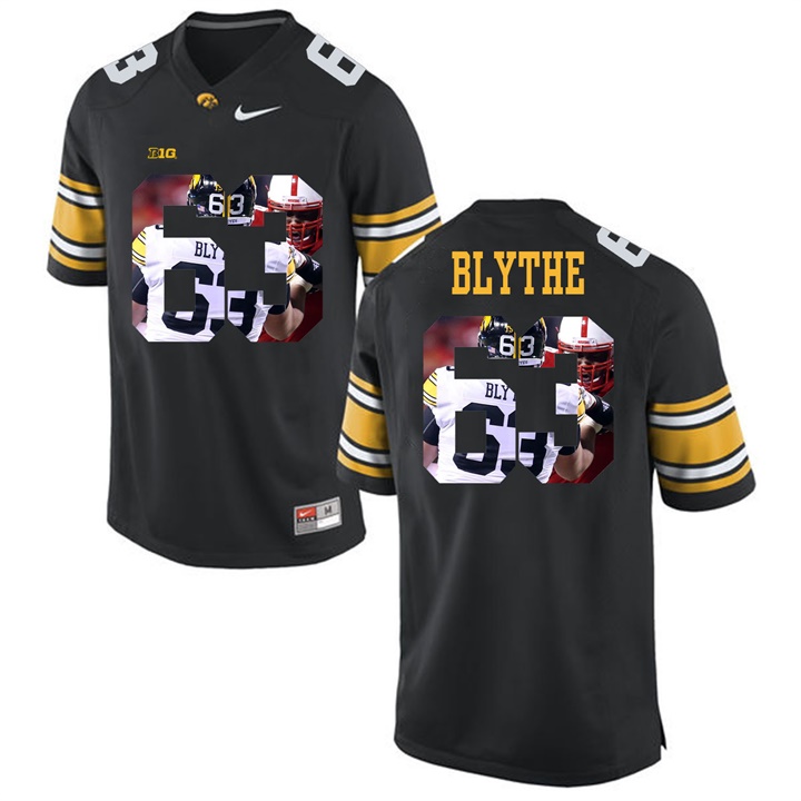 Male Iowa Hawkeyes Black Austin Blythe College Football Jersey