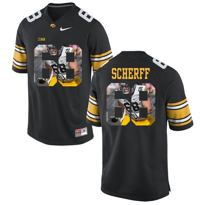 Male Iowa Hawkeyes Black Brandon Scherff College Football Jersey