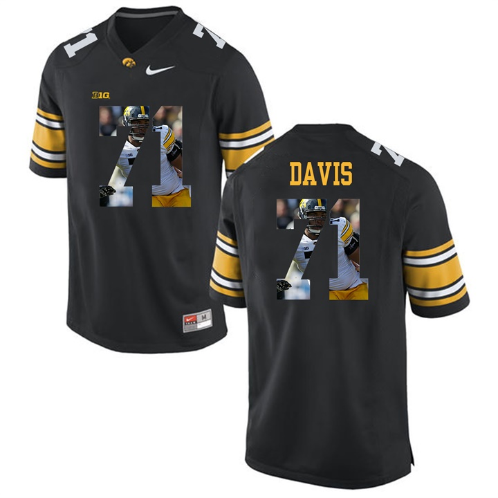 Male Iowa Hawkeyes Black Carl Davis College Football Jersey