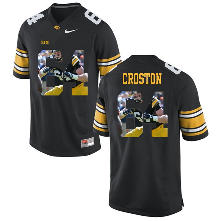 Male Iowa Hawkeyes Black Cole Croston College Football Jersey