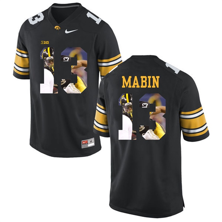 Male Iowa Hawkeyes Black Greg Mabin College Football Jersey