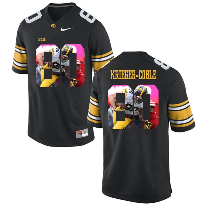 Male Iowa Hawkeyes Black Henry Krieger-Coble College Football Jersey