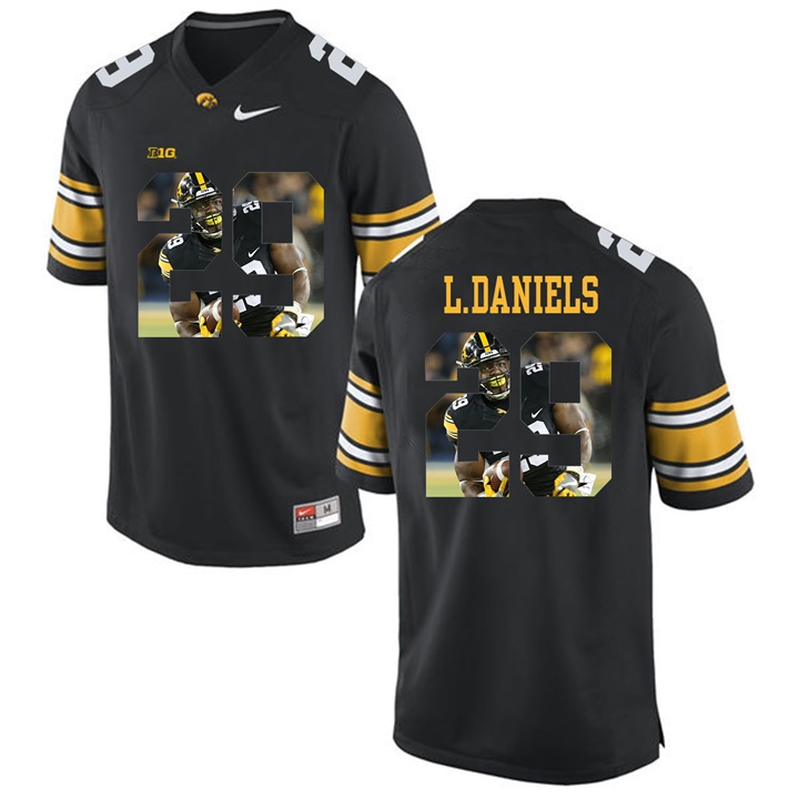 Male Iowa Hawkeyes Black LeShun Daniels Jr. College Football Jersey