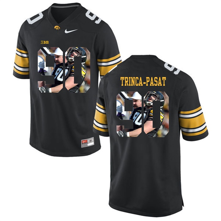Male Iowa Hawkeyes Black Louis Trinca-Pasat College Football Jersey