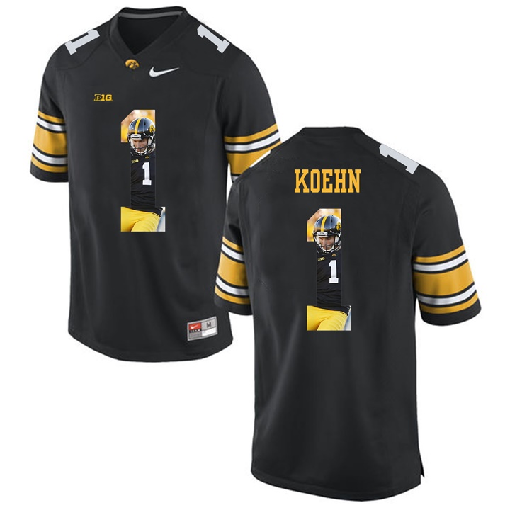 Male Iowa Hawkeyes Black Marshall Koehn College Football Jersey