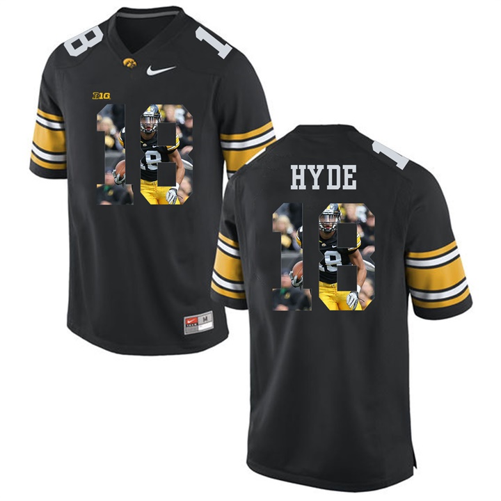 Male Iowa Hawkeyes Black Micah Hyde College Football Jersey